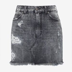 NWT SER.O.YA Alli Black Phoenix Distressed Denim Mini Skirt Revolve